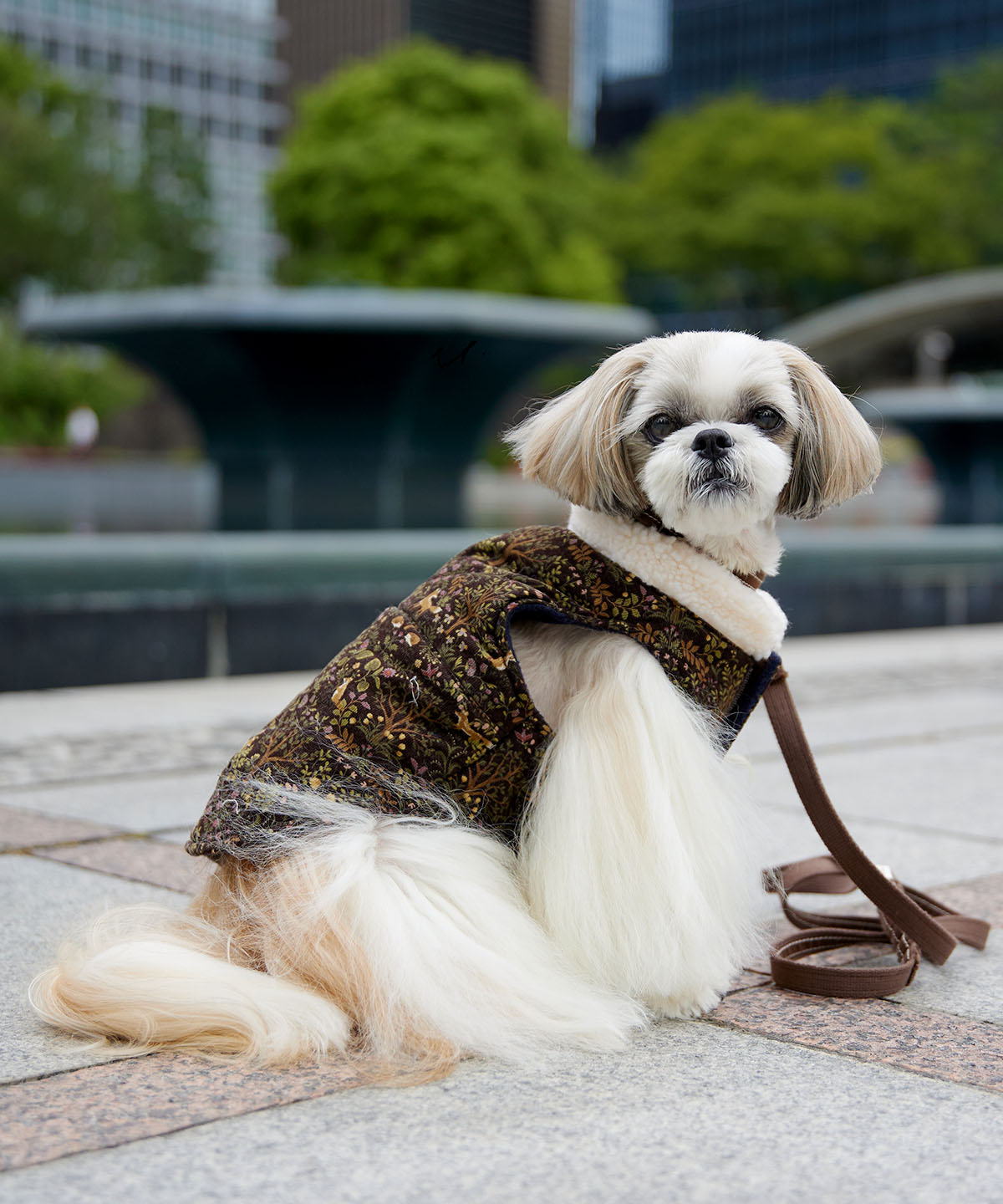 犬と生活　パフジャケットグレーテル（ハーネス対応）　【犬服　冬服　小型犬　中型犬　HOT機能素材　防寒】