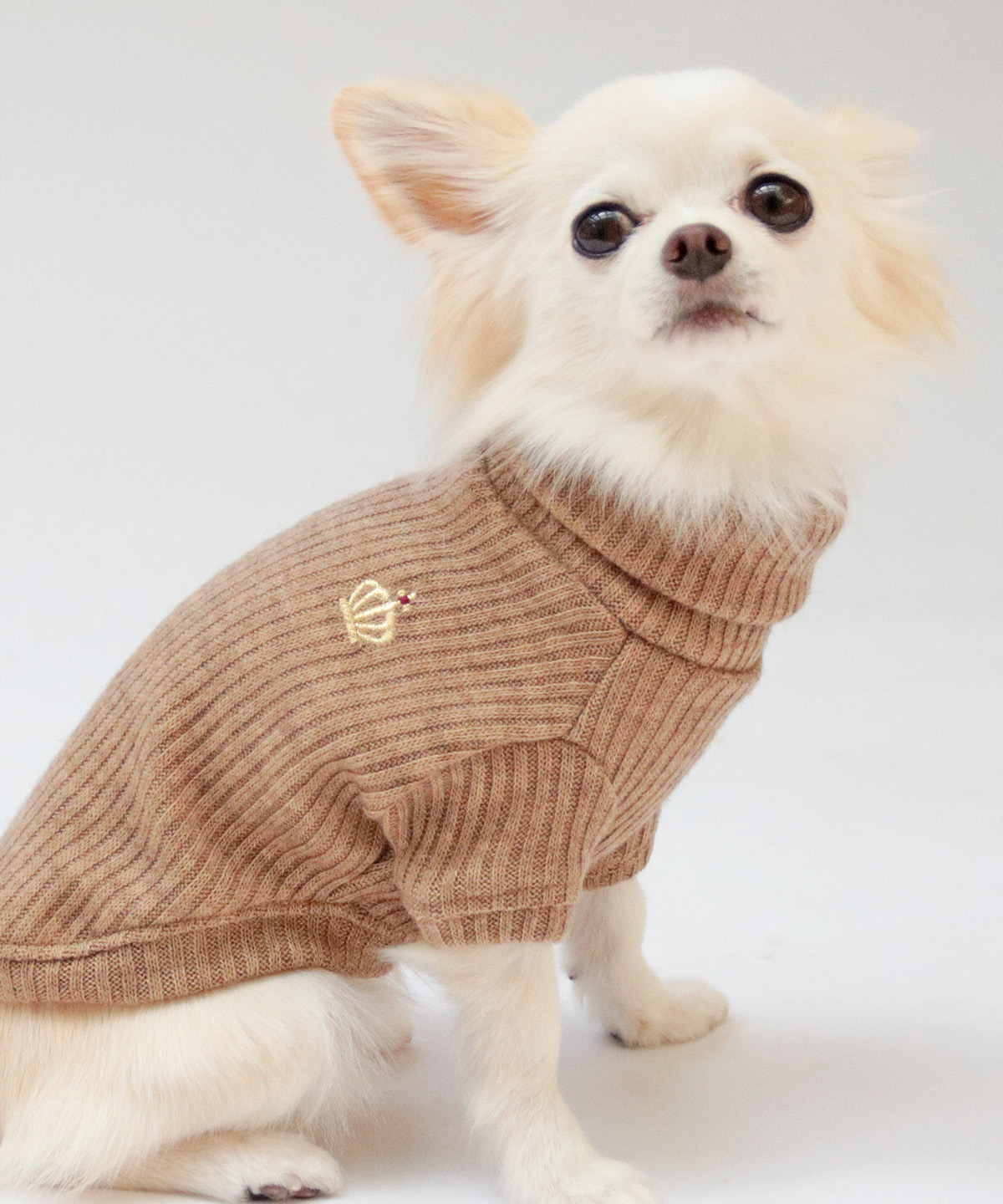 犬と生活　袖付きプレーンタートル　【犬服　冬服　小型犬　セーター　防寒】