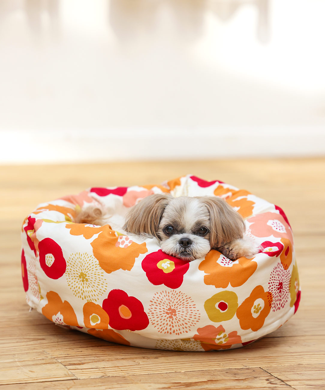 犬と生活　カドラー　フラワーガーデン　【ラウンドベッド　小型犬のベッド】